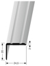 MPlus Winkelprofil 235 SK SBS 100cm 20 x 24,5mm Alu Silber elox. F4 gerillt